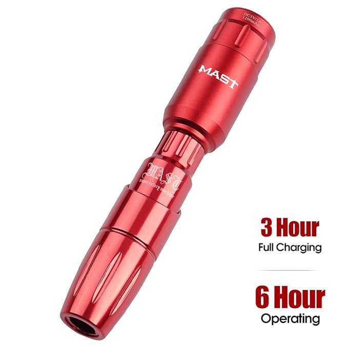Mast Tour Wireless Rotary Pen Machine - RED w/Battery