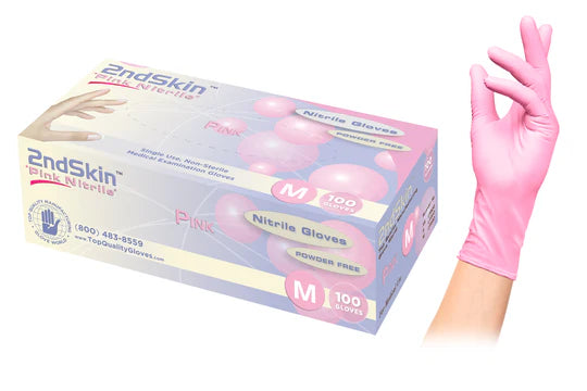2nd Skin PINK Nitrile gloves
