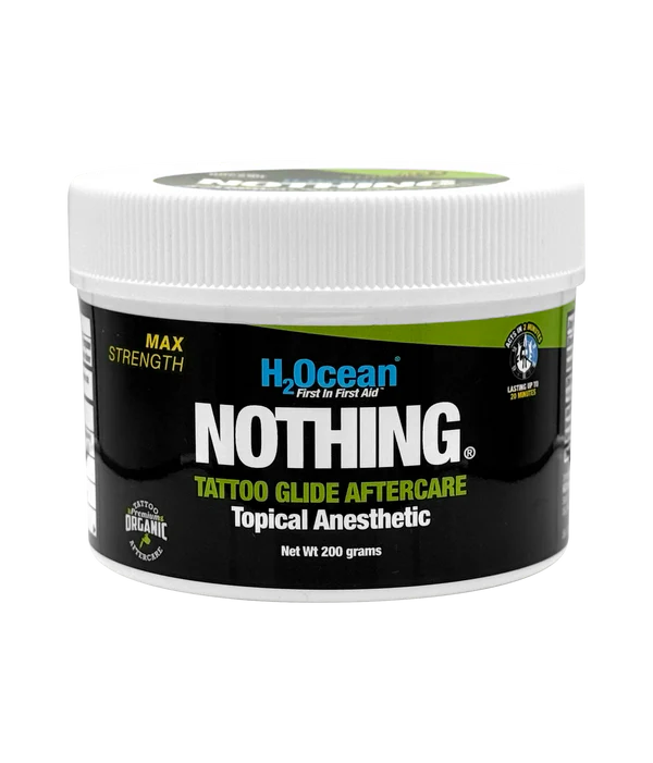 Nothing 4% Lidocaine - Tattoo Glide and Soothing Cream - 7oz Jar Before, During and After Procedure