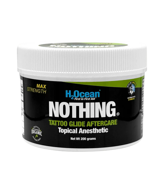 Nothing 4% Lidocaine - Tattoo Glide and Soothing Cream - 7oz Jar Before, During and After Procedure